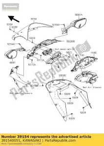 kawasaki 391540051 windshield zx1000jbf - Bottom side