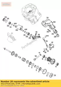 ktm 50237020100 volet de commande '94 - La partie au fond