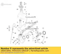 Aqui você pode pedir o tanque de recuperação de combustível em Piaggio Group , com o número da peça 1B001890: