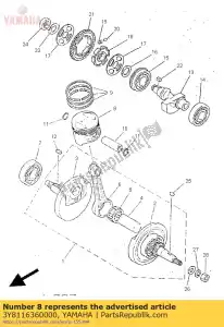 yamaha 3Y8116360000 piston (0,50 mm o / s) - La partie au fond