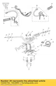 triumph T2040740 grip, handlebar, lh - Bottom side