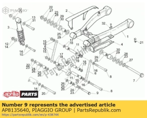 aprilia AP8135640 barra - Lado inferior