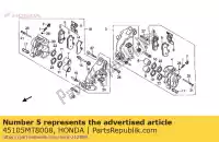 45105MT8008, Honda, pad comp., fr. (tt2450gg) honda gl goldwing  se gold wing interstate i aspencade a gl1500 gl1500se 1500 , Nuovo