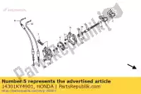14301KY4901, Honda, Podstawa, prowadnica kabla honda f (j) portugal / kph nsr 125 1988 2000 2001, Nowy