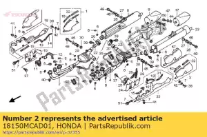 Honda 18150MCAD01 tubería comp., r. ex. - Lado inferior