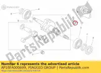 AP1BFA000699, Piaggio Group, Albero motore cpl. aprilia sr scarabeo ho ditech carb e new di tech 50 2, Nuovo