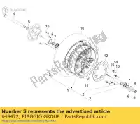 649472, Piaggio Group, espaciador aprilia gilera  gp srv zapm55103, zd4m55104, zapm55104 800 850 2007 2009 2012 2016 2017 2018 2019, Nuevo