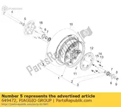 Ici, vous pouvez commander le entretoise auprès de Piaggio Group , avec le numéro de pièce 649472: