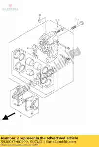 Suzuki 5930047H00999 compasso de calibre, fr - Lado inferior