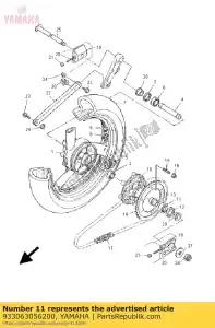 yamaha 933063056200 rodamiento (3bc) - Lado inferior