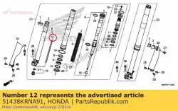 Aquí puede pedir collar, aguja de rebote de Honda , con el número de pieza 51438KRNA91: