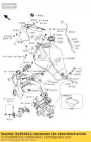 51001084635P, Kawasaki, tank-comp-fuel, c.l. green kawasaki er6f  f er6n e er 6f abs 6n 650 , Nowy