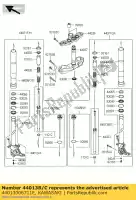 44013006711E, Kawasaki, tubo-garfo interno, rh, f.s.b zr100 kawasaki z 1000 2009, Novo