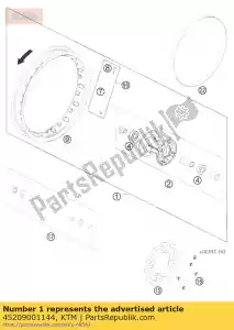 ktm 45209001144 rueda delantera 50 sx junior 2009 - Lado inferior