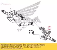 51260HM8000, Honda, knuckle comp l honda trx250tm trx250tm1 250 , New