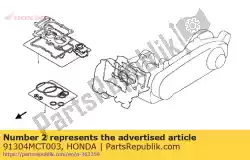 Here you can order the oring, 37x2 from Honda, with part number 91304MCT003:
