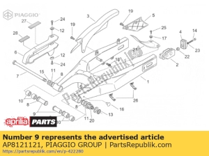 aprilia AP8121121 bras pivotant arrière - Côté gauche