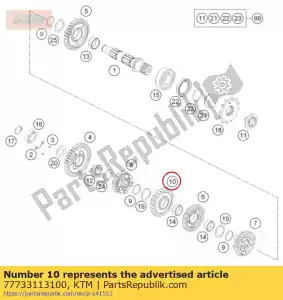 ktm 77733113100 pignon fou 3.g. z = 24 - La partie au fond