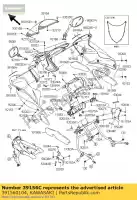 391560104, Kawasaki, coussin, capot supérieur, côté, lh, zr750 kawasaki z 750 2005 2006, Nouveau