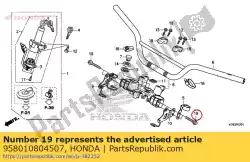 Aqui você pode pedir o parafuso, flange, 8x45 em Honda , com o número da peça 958010804507: