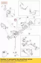 Tutaj możesz zamówić prze?? Cznik na kierownicy od KTM , z numerem części 60311070100: