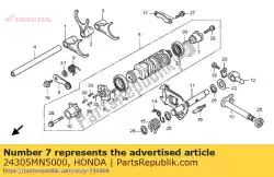 Aquí puede pedir leva, bloqueo del tambor de cambio de marchas de Honda , con el número de pieza 24305MN5000:
