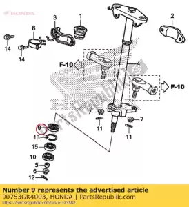 honda 90753GK4003 oil seal, 27x40x6 (arai) - Bottom side