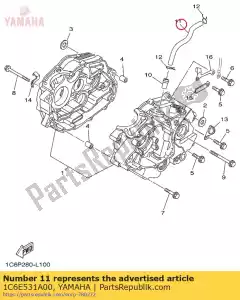 yamaha 1C6E531A00 tuyau, reniflard 1 - La partie au fond