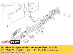 aprilia AP8218274 palanca de freno trasero - Lado inferior