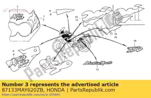 Honda 87133MAY620ZB marca, capuz superior (###) * t - Lado inferior