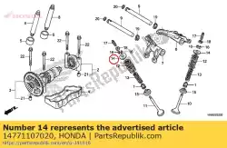 Here you can order the retainer, valve spring from Honda, with part number 14771107020: