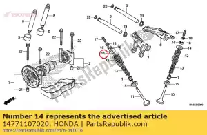 honda 14771107020 retainer, valve spring - Bottom side