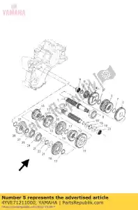 yamaha 4YVE71211000 pignon, 2ème pignon - La partie au fond