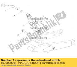 Aprilia 8670020001, Tylny amortyzator, OEM: Aprilia 8670020001