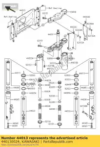 Kawasaki 440130024 tubo-tenedor interior - Lado inferior