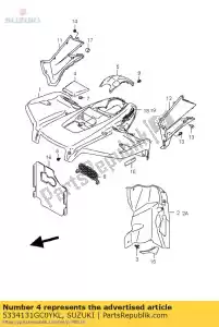 Suzuki 5334131GC0YKL deksel, fender fron - Onderkant