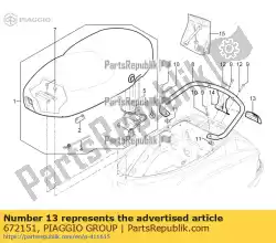 Ici, vous pouvez commander le couvercle de poignée auprès de Piaggio Group , avec le numéro de pièce 672151: