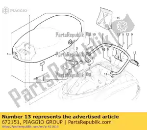 Piaggio Group 672151 couvercle de poignée - La partie au fond