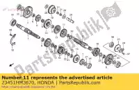 23451HM3670, Honda, ingranaggio, contralbero honda trx ex  trx300ex fourtrax sporttrax sportrax 300 , Nuovo