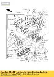 Aquí puede pedir tubo, interruptor de aire-aire f zx400-l7 de Kawasaki , con el número de pieza 921911130: