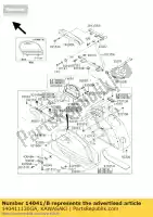 140411130GA, Kawasaki, cubierta, bolsa lateral, lh, m.c vn1500-l kawasaki vn 1500 2001, Nuevo