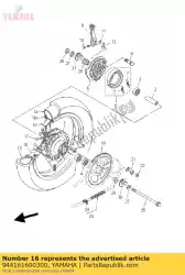 Ici, vous pouvez commander le jante (1,60-16) auprès de Yamaha , avec le numéro de pièce 944161600300: