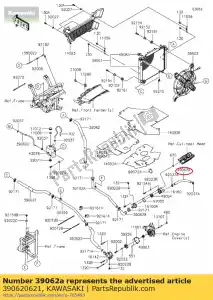 kawasaki 390620621 01 hose-cooling,rr head-ther - Bottom side