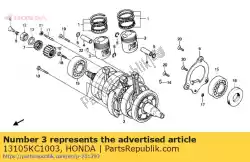zuiger (1. 00) van Honda, met onderdeel nummer 13105KC1003, bestel je hier online: