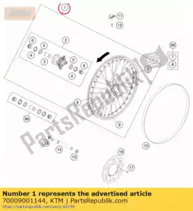 ktm 70009001144 roue avant cpl. 14 - La partie au fond