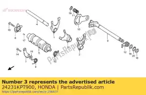 Honda 24231KPT900 horquilla, engranaje central - Lado inferior