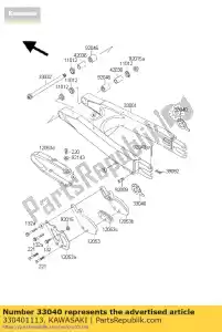 kawasaki 330401113 stelketting kdx125-a2 - Onderkant