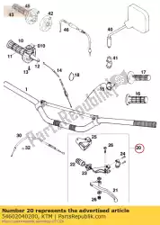 Ici, vous pouvez commander le levier d'embrayage cpl 250 '94 auprès de KTM , avec le numéro de pièce 54602040200: