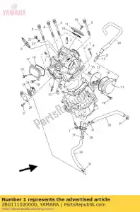 yamaha 2BG111020000 conjunto de cabeça de cilindro - Lado inferior