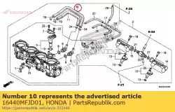 Aqui você pode pedir o tubo (a) em Honda , com o número da peça 16440MFJD01: